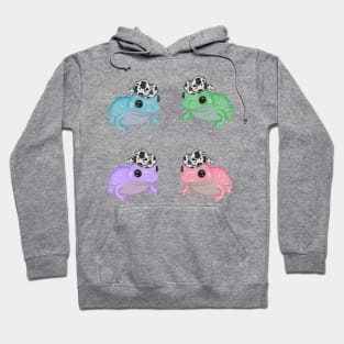 Colorful Frogs in Cowboy Hats Hoodie